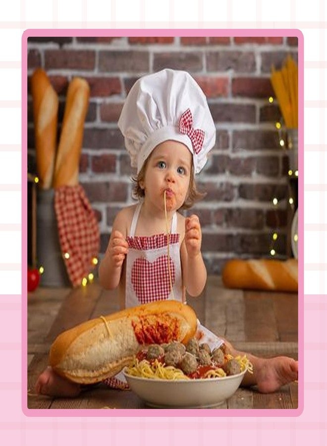 KHC-KHF Newborn Baby Chef Photography Props 2Pcs Cotton Apron Hat Outfit for Newborn Photoshoots Infant Cooking Theme Photo Costume for 8-24 Months Boys Girls - Image 2